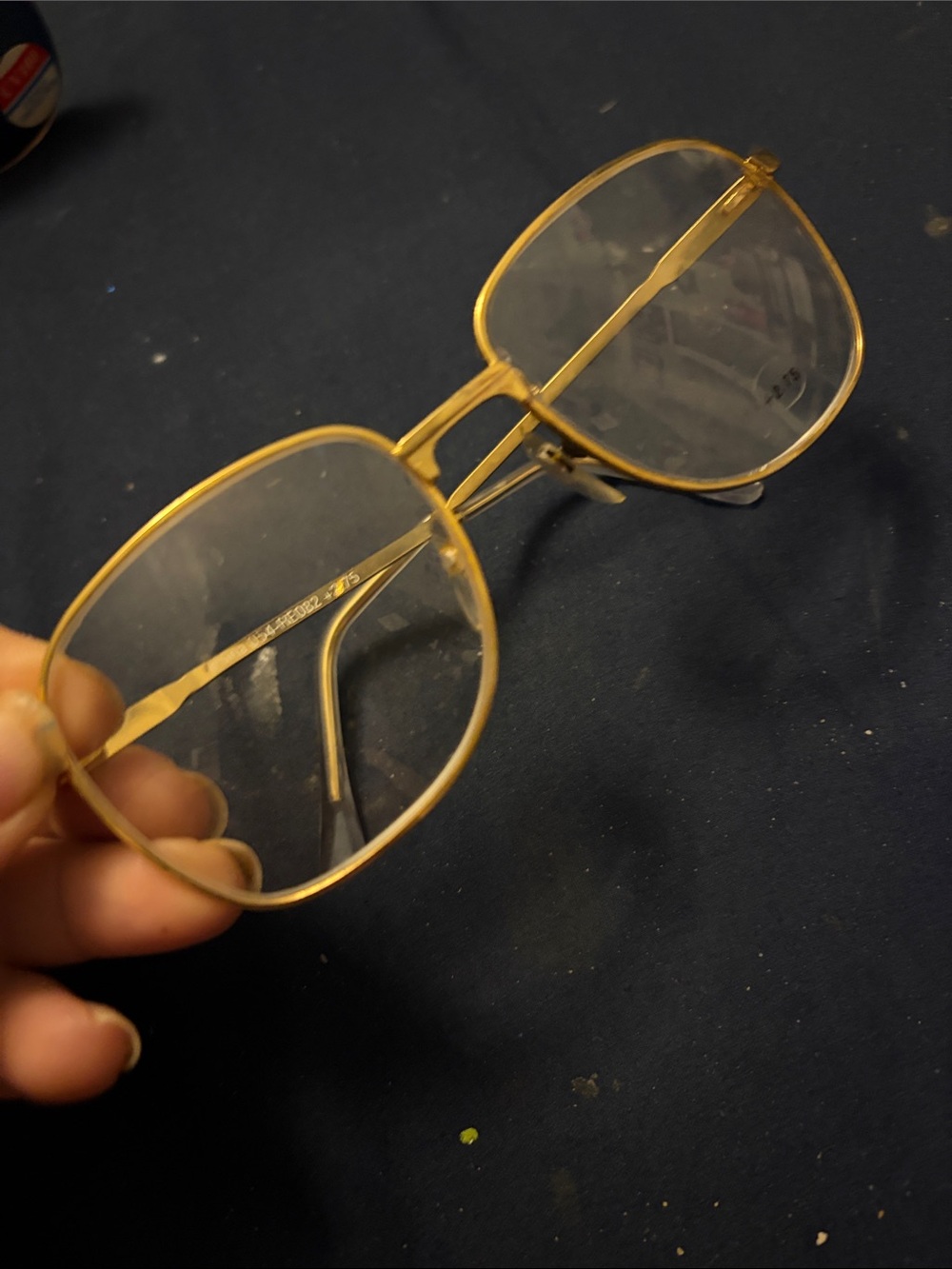 Gold Metal Frame Men's Eyeglasses - Classic Aviator Style +2.75